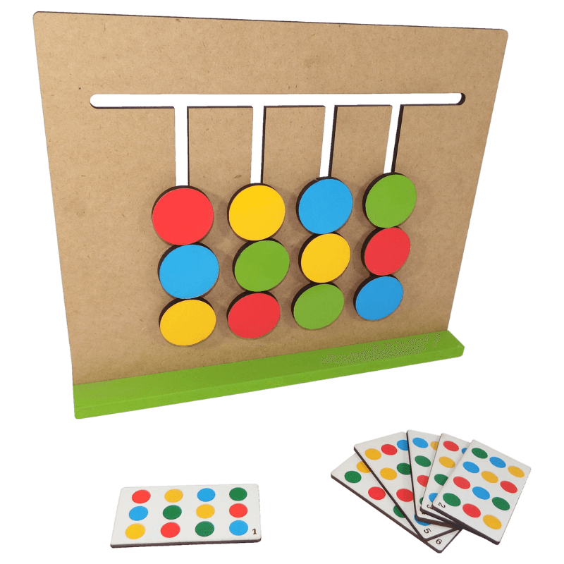 Jogo das Cores, jogo educativo em MDF da Maninho Brinquedos — foto oficial do fabricante, fundo claro