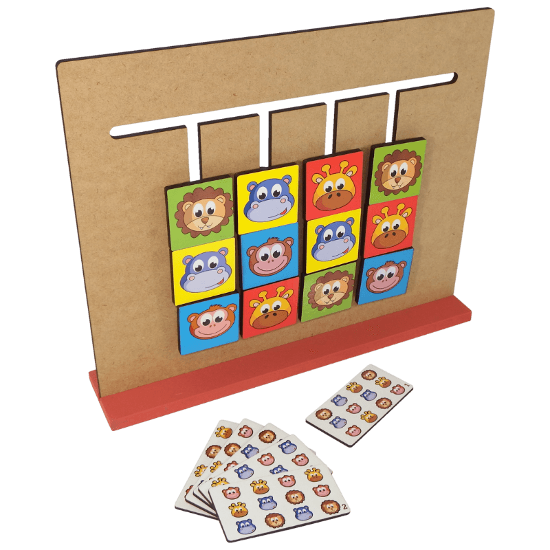 Jogo dos Bichos, jogo educativo em MDF da Maninho Brinquedos — foto oficial do fabricante, fundo claro